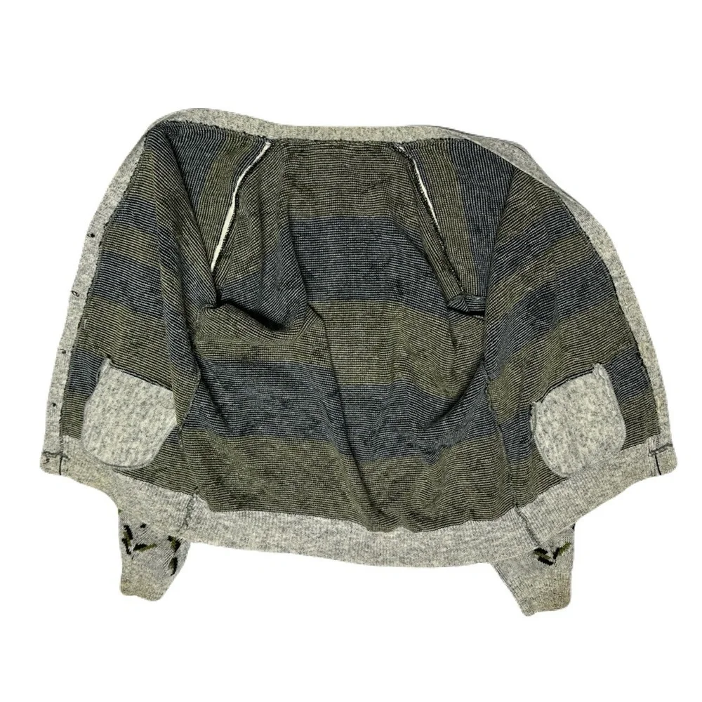 Vintage 90s Men’s Cardigan Sweater Geometric Abstract Gray XL*